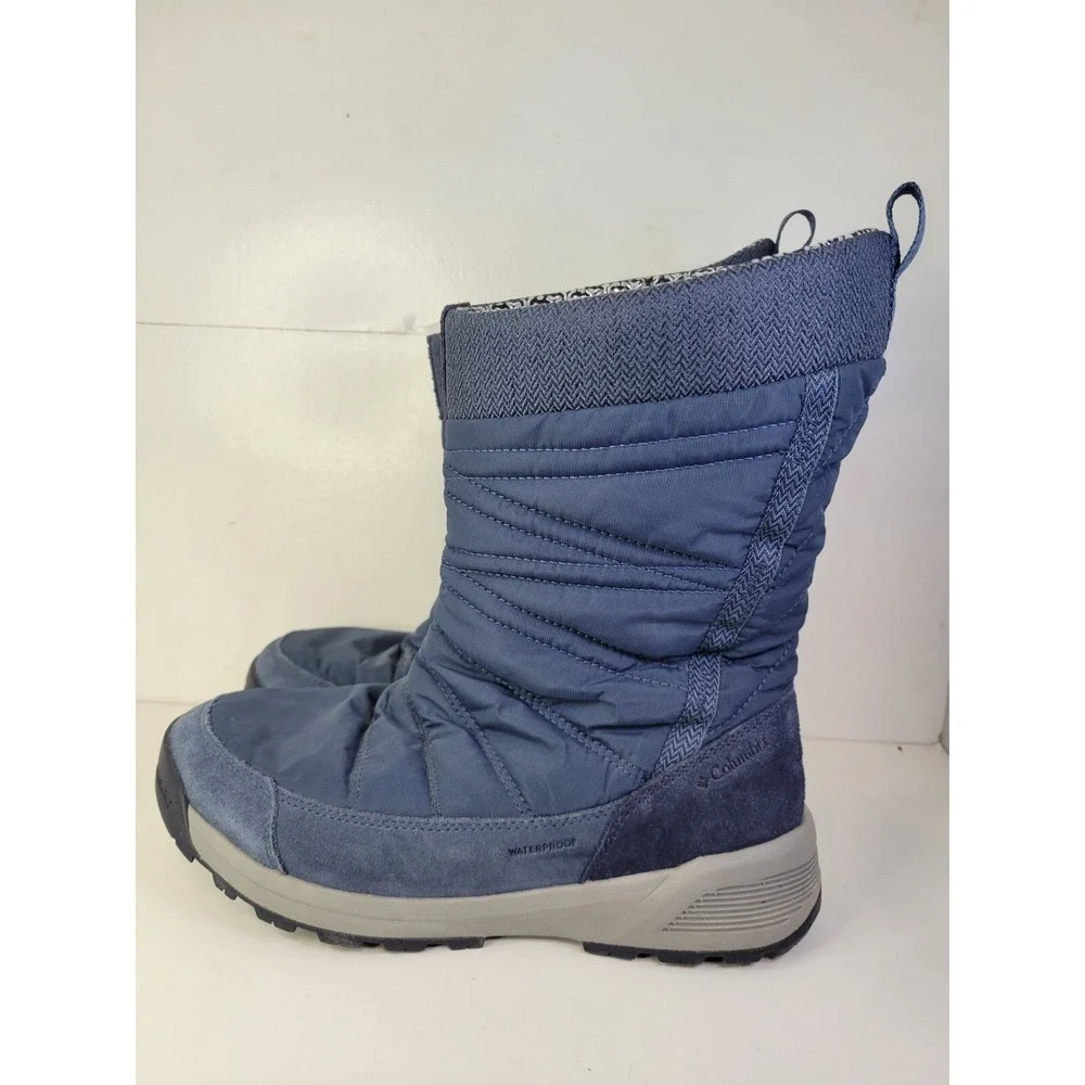 Columbia Women's Meadows Slip-ON Omni-Heat 3D‎ Mid Calf Boot Sz 8.5 Blue Shoes